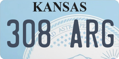 KS license plate 308ARG