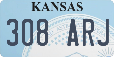 KS license plate 308ARJ