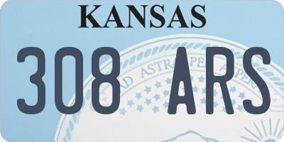 KS license plate 308ARS