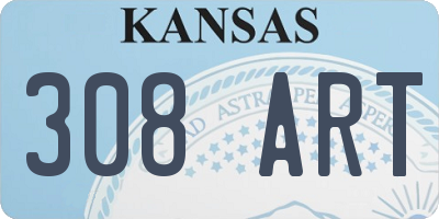 KS license plate 308ART