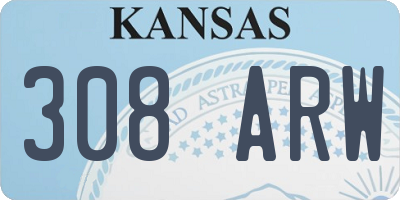 KS license plate 308ARW