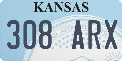 KS license plate 308ARX