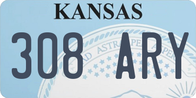KS license plate 308ARY