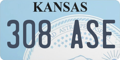 KS license plate 308ASE