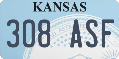 KS license plate 308ASF