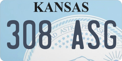 KS license plate 308ASG