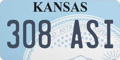 KS license plate 308ASI