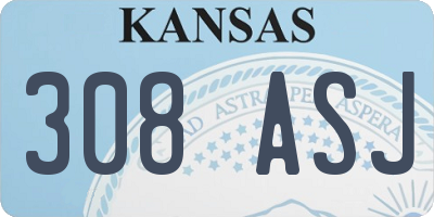 KS license plate 308ASJ