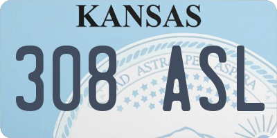 KS license plate 308ASL