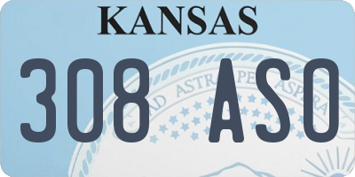 KS license plate 308ASO