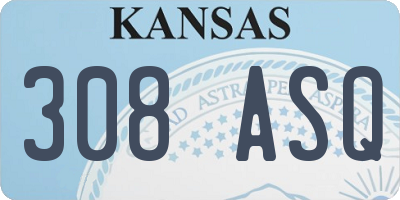 KS license plate 308ASQ