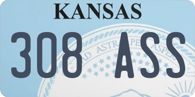 KS license plate 308ASS