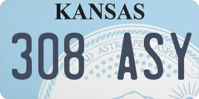 KS license plate 308ASY