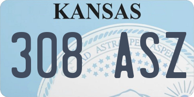 KS license plate 308ASZ