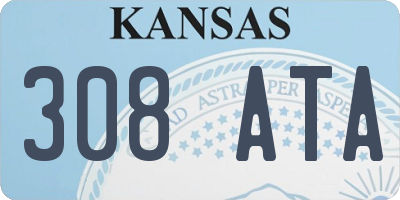 KS license plate 308ATA