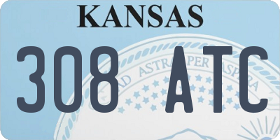 KS license plate 308ATC