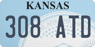 KS license plate 308ATD