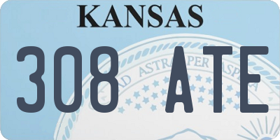 KS license plate 308ATE