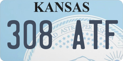 KS license plate 308ATF