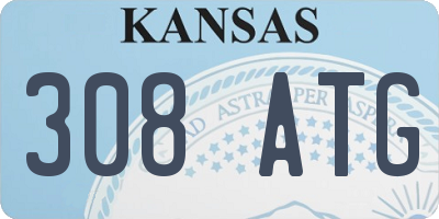 KS license plate 308ATG