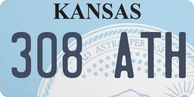 KS license plate 308ATH