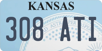 KS license plate 308ATI