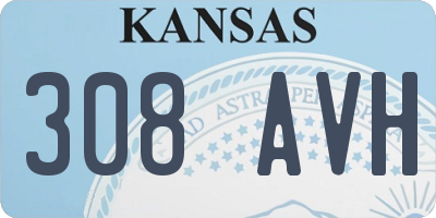 KS license plate 308AVH