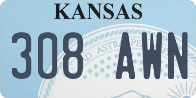 KS license plate 308AWN