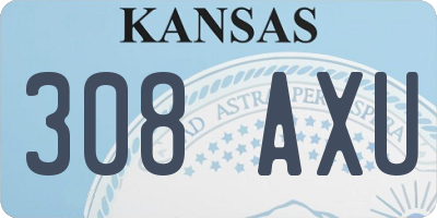 KS license plate 308AXU