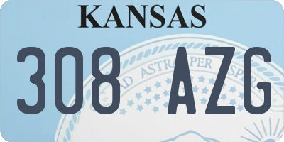 KS license plate 308AZG