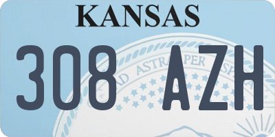 KS license plate 308AZH
