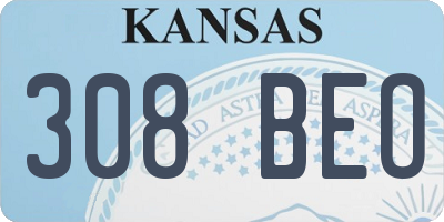 KS license plate 308BEO