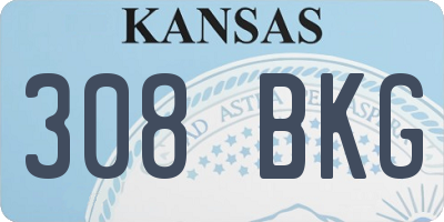 KS license plate 308BKG