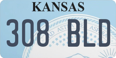 KS license plate 308BLD