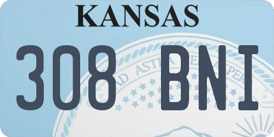 KS license plate 308BNI