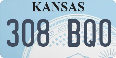 KS license plate 308BQO