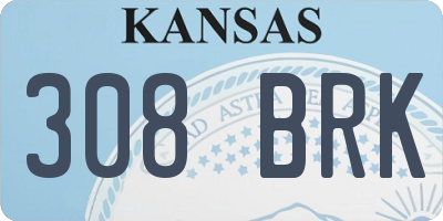 KS license plate 308BRK
