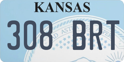 KS license plate 308BRT