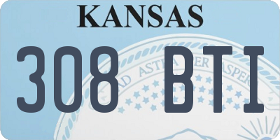 KS license plate 308BTI