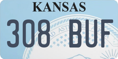 KS license plate 308BUF
