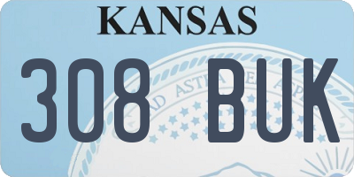 KS license plate 308BUK