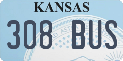 KS license plate 308BUS