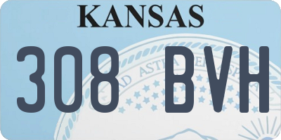 KS license plate 308BVH