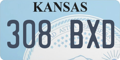 KS license plate 308BXD
