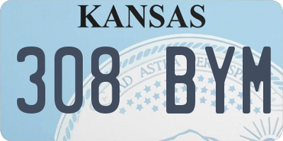 KS license plate 308BYM