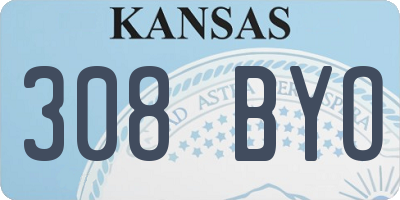 KS license plate 308BYO