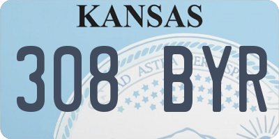 KS license plate 308BYR