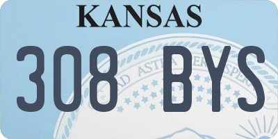 KS license plate 308BYS