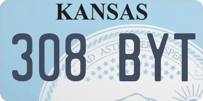 KS license plate 308BYT
