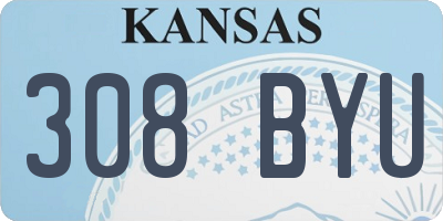 KS license plate 308BYU